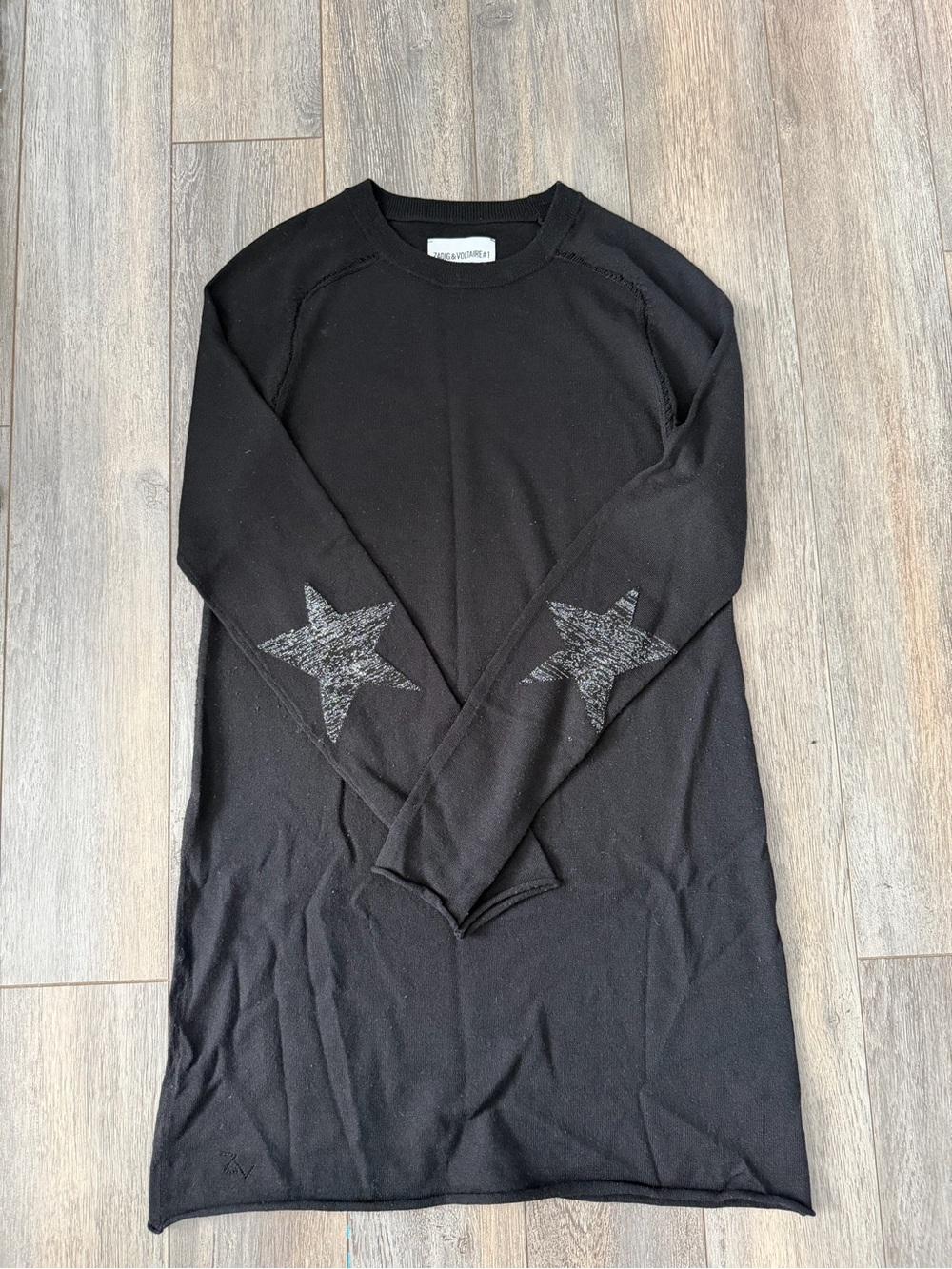 Zadig & Voltaire Black Long Sleeve Star Detail Dress